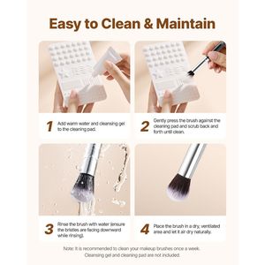 Set Professionale di 15 Pennelli da Trucco Vegani, per Fondotinta e Ombretto, con Setole Sintetiche Morbide e Design Ergonomico - Product Image 6