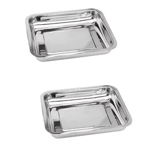 2 plateaux chirurgicaux médicaux manuels en acier inoxydable 201 certifiés CE, organisateur de plateau pour instruments dentaires - Product Image 1