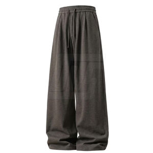 Pantalon décontracté pour homme, coupe ample et large, taille à cordon, tissu doux et lisse, style streetwear, fabricant de vêtements - Product Image 5