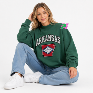 เสื้อสเวตเชิ้ตคอเต่าขนาดใหญ่สำหรับผู้หญิง ปักลายแผนที่รัฐอาร์คันซอ เสื้อสเวตเชิ้ตคอเต่าสำหรับใส่ในฤดูใบไม้ร่วง - Product Image 5