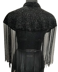 New Trend High Fashion Super Embroidered Sequined Heavily Hand Embellished Plus Size Women's <b>Black</b> Sassy Breathable England - Product Image 3