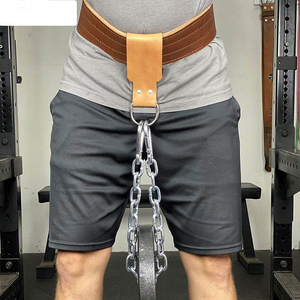 High Quality Leather Dip <b>Belt</b> with Steel <b>Chain</b> for Weightlifting Pull Ups and Dips Comfortable Weight <b>Belt</b> for Men - Product Image 1