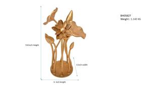 Escultura de Flor Art Deco en Latón Dorado, Hecha a Mano, Decoración de Mesa Contemporánea y Compacta, Estatua Floral de Metal de Lujo para Sala de Estar - Product Image 2