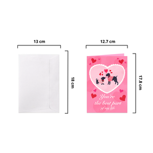 Tarjeta de papel hecha a mano con diseño de pareja de perros, tarjeta emergente con tema de amor, diseño de San Valentín, tarjetas de felicitación para pareja, tarjeta emergente 3D - Product Image 2