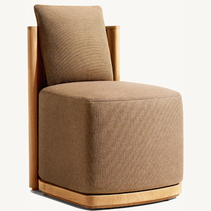 Sofá Individual Cuadrado de Madera de Teca con Diseño Moderno para Sala de Estar o Terraza de Villa - Product Image 6