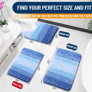 Alfombra de Baño de Microfibra de 17"x24" Súper Absorbente Antideslizante, Alfombra de Baño Gruesa y Afelpada, Lavable, para Hotel - Product Image 2