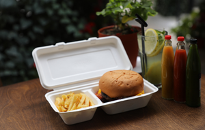 Plantura - Contenedores Desechables para Ensaladas con 3 Compartimentos, Libres de BPA, [8x8], Capacidad de 34 oz, Paquete de 100, Biodegradables, de Caña de Azúcar - Product Image 5