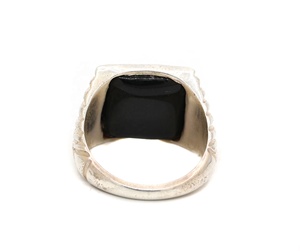 Wholesale 925 Sterling Silver Square Natural Black <b>Onyx</b> Gemstone <b>Signet</b> <b>Ring</b> Textured Bold Men's Statement Fine Handmade Jewelry - Product Image 3