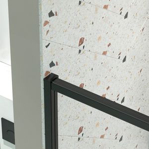 Porta Doccia Scorrevole in Vetro Temperato SGCC da 32-36 Pollici di Larghezza x 72 Pollici di Altezza, con Telaio Nero Opaco e Design Elegante - Product Image 6