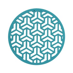 Blue Laser Cut Metal Coaster Set Stylish Decorative Coasters For Home Office Kitchen Table Use Coffee Tea Drink <b>Cup</b> <b>Mat</b> Gifting - Product Image 1