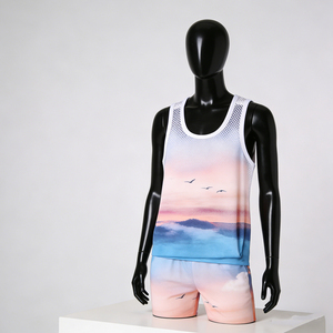 Custom Men Lightweight Tank Top Polyester Sublimation Print Running Fitness Sleeveless Gym Vest OEM Bulk - Product Image 2