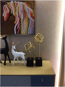 Escultura Metálica Artística JN CRAFTS con Diseño Art Deco, Forma Geométrica para Decoración del Hogar, Mesa de Salón - Product Image 5