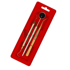 Ensemble d'examen dentaire de base en acier inoxydable de haute qualité, 3 pièces : miroir, sonde, pince, manuel, réutilisable - Product Image 5