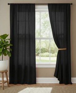 Cortinas de Lino de Algodón para Decoración del Hogar y Hoteles, con Bolsillos para Varillas, Estilo Moderno, para Cocina, Dormitorio, Bodas, Hospitales, para Todas las Estaciones - Product Image 3