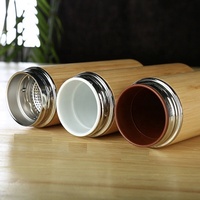 Termo de Bambú Vietnamita Vaso Aislado al Vacío para Bebidas Frías y Calientes para Oficina Viajes y Picnics