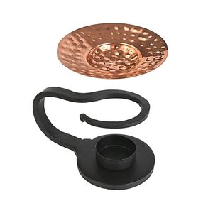 Modern Metal Tealight Candle Holder with Hammered Copper Bowl Decorative Essential Oil <b>Wax</b> <b>Melt</b> Burner - Product Image 6