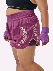 Wholesale Plus Size Muay Thai <b>Boxing</b> <b>Shorts</b> Custom Breathable Front Logo 100% Polyester Lightweight Trunks for Man & <b>Woman</b> - Product Image 6