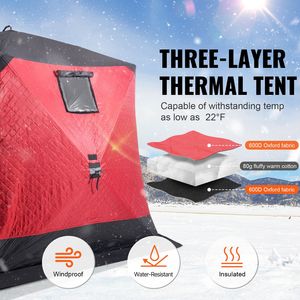 "4-6 Person Insulated Winter Ice Fishing <b>Tent</b> 50 Sq Ft Fishable Area Portable Thermal Ice Shanty" - Product Image 2