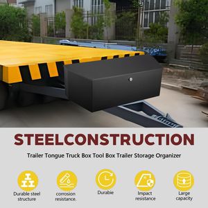 Coffre à outils utilitaire en acier robuste 36"x12"x12" avec serrure à clés pour remorque, benne de pick-up et accessoire de contrôle de cargaison pour VR - Product Image 6