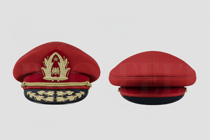 Black Formal Embroidered Peak Cap Hand made Gold Leaf Design Premium Wool Blend Custom Logo Adjustable Uniform Style Visor Cap - Product Image 5