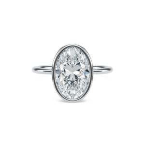 Bague Luna - East West Gem Co - Or massif 14 carats - Diamant taille ovale - Bijoux de mariage, de fiançailles et d'anniversaire - Product Image 2