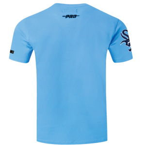 BLACK LAND INDUSTRIES Chicago for <b>Light</b> Blue Unisex Crew <b>Neck</b> Short Sleeve Regular Fit Printed Logo Front Casual T-Shirt - Product Image 2
