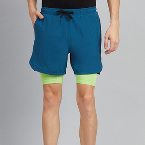 กางเกงขาสั้นออกกำลังกายสำหรับผู้ชายแบบ 2-in-1 กางเกงวิ่งออกกำลังกายพร้อมช่องใส่โทรศัพท์และช่องใส่ของด้านใน - Product Image 2