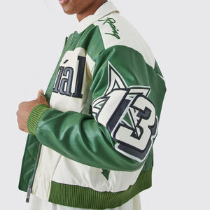 Chaqueta de Carreras Nascar Impermeable de Cuero Genuino Vintage Hecha a Medida de Primera Calidad para Hombre, Bordada con Chenille, al Mejor Precio - Product Image 3