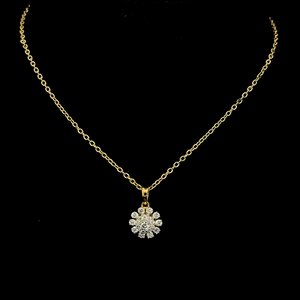 Beautiful Floral Round Cut Diamond Flower Pendant – Elegant Everyday Luxury Necklace – Diamond <b>Jewelry</b> for Women - Product Image 1