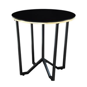 Set Moderno di 3 Tavolini da Caffè Rotondi con Piano in Vetro Temperato Nero e Struttura in Metallo per Arredamento Soggiorno - Product Image 4
