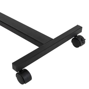 Scrivania per Computer Multifunzionale a Quattro Ruote con Superficie Piana Sollevabile, Colore Nero - Product Image 3