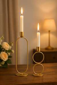 Gold Finished Metal Candle Holder Modern Style Perfect For Party Events <b>Table</b> Decor And Home Display Wholesale From India - Product Image 2