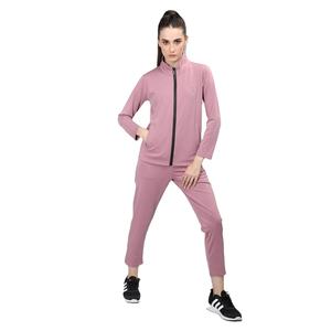 Conjunto Deportivo de 2 Piezas para Mujer con Logotipo Personalizado, Color Rosa, 100% Algodón Felpa, Secado Rápido, Ecológico, Talla Grande, con Cierre - Product Image 1