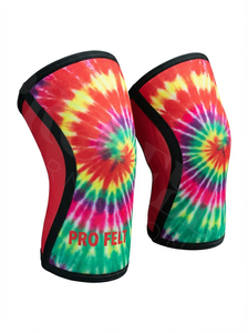 Tie Dye Compression 5mm 7mm Support for Weightlifting Powerlifting Fitness Training Heavy Protection Pain Relief <b>Knee</b> Sleeves - Product Image 2