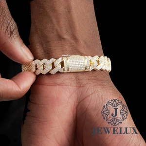 High Quality Moissanite Tennis <b>Bracelet</b> Real Diamond Look 18K Gold Plated <b>Adjustable</b> Chain <b>Bracelet</b> for Daily Wear at Best Price - Product Image 1