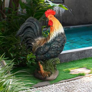 Adorno de Jardín con Forma de Gallo de Hormigón, Elegante Escultura de Gallina para Decoración de Patio o Jardín - Product Image 3