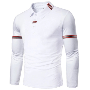 Camisetas polo de manga larga para hombre, 100% algodón de alta calidad, con impresión personalizada y logotipo bordado. - Product Image 6