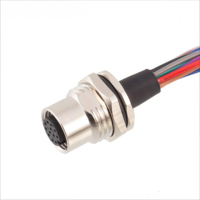 Arnés de Cables M12 Codificado C, Macho y Hembra, Moldeado, de Aleación de Cobre, Impermeable IP67, de 3, 4, 5 y 6 Pines