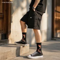 Chaussettes mi-mollet personnalisées avec logo imprimé carpe Koi, pour hommes et femmes, motif poisson porte-bonheur chinois, en coton, style Harajuku, mode urbaine, OEM ODM