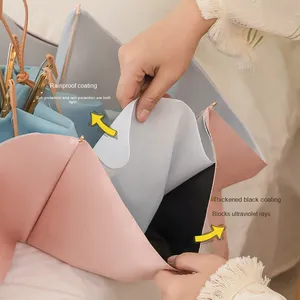 ร่มไม้เนื้อแข็งแบบสองใช้ ป้องกันรังสียูวี 70% โครง 8 ก้าน สีไล่ระดับสดใส ควบคุมด้วยมือ ดีไซน์ทันสมัย สร้างสรรค์ ใช้กันแดดได้ - Product Image 2