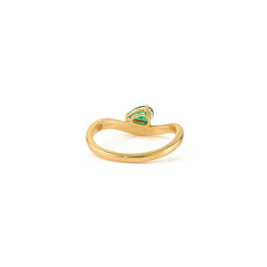Anillo de Oro Amarillo de 18K con Esmeralda en Forma de Pera, Colección Fina Hecha a Mano, Joyería de Moda, Proveedor de Joyas de Tendencia, Piedra de Nacimiento de Mayo - Product Image 6