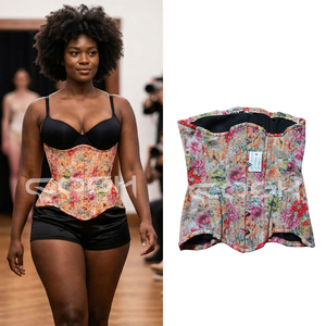 <b>Underbust</b> Steelboned Extreme Curvy Waist Training And Fashion Wear Printed Cotton Corsets / Custom Prints Available - Product Image 5