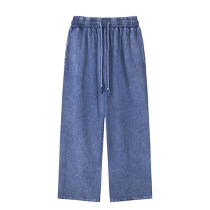 ผู้ผลิตกางเกงวอร์ม OEM สำหรับผู้ชายและผู้หญิง เอวยางยืด มีเชือกผูก ทรงขาตรง หลวม สบายๆ ขายส่งจำนวนมาก - Product Image 1