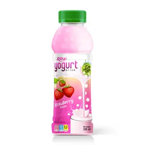 330 Ml Pet Fles Aardbei Sap Smaak Yoghurt Drank Frisdrank Custom Food Grade Producten Voeding Heerlijk Eten