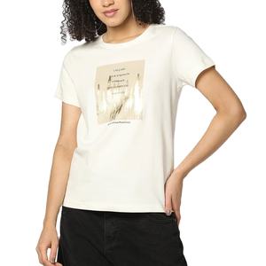 T-shirt à manches courtes pour femmes Fresh New 100% Cotton Top Stylish Solid Pattern Casual Outfit Custom Color - Product Image 1