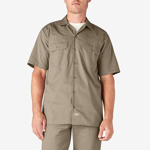 Conjunto de Ropa de Trabajo Unisex, Camisa de Manga Corta y Pantalones de Color Sólido, Viscosa/Poliéster, Secado Rápido, Ecológico, Transpirable, Estilo Casual de Primavera - Product Image 3