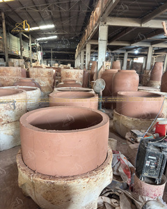 Art-home <b>Ceramics</b> OCEAN YELLOW OC045H100 Modern Clay Kaoli <b>Ceramic</b> <b>Pot</b> 2 Handles Galvanized Finish Home Planting Garden DecorSet - Product Image 4
