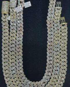 สร้อยคอเงินแท้ 925 ชุบทองคำสีกุหลาบคุณภาพสูง ประดับเพชรโมอิสซาไนต์ทรงคิวบันลิงค์ขนาด 18 มม. แบบสั่งทำพิเศษ - Product Image 1