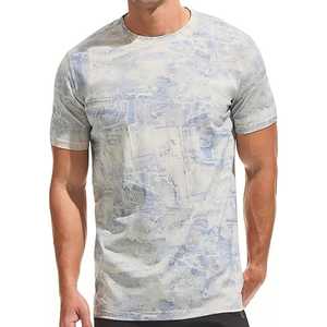<b>Men's</b> Short Sleeve O-Neck T-Shirt With Abstract Print Slim Fit Breathable Knitted Polyester Casual Wear - Product Image 1