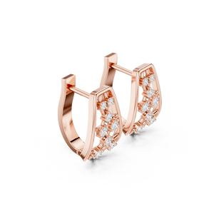 Pendientes de Aro Bali Minimalistas de Plata de Ley 925 Chapados en Oro Rosa de 18K con Circonita Elegante, Lujo Diario para Mujer - Product Image 3